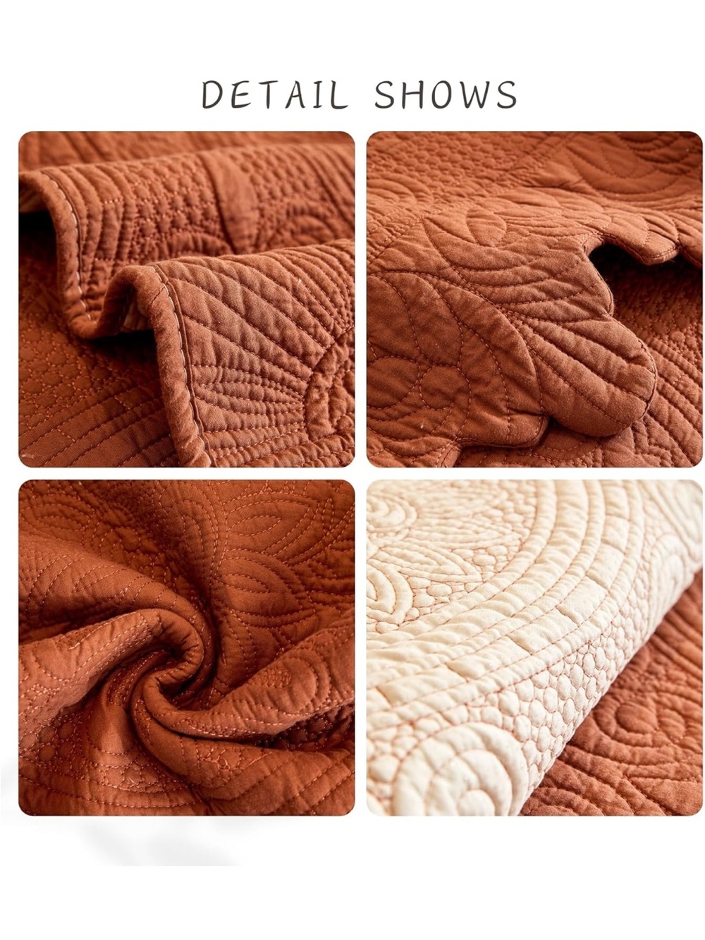 2 NWOT Luxury Vintage Cotton Embroidery Boho Orange Sofa Protector Cover Floral - Picture 4 of 10